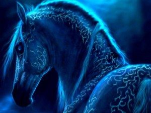синяя лошадь