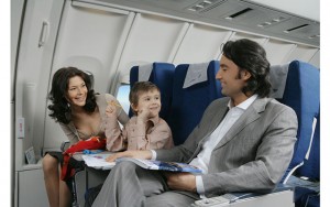 семья в самолете